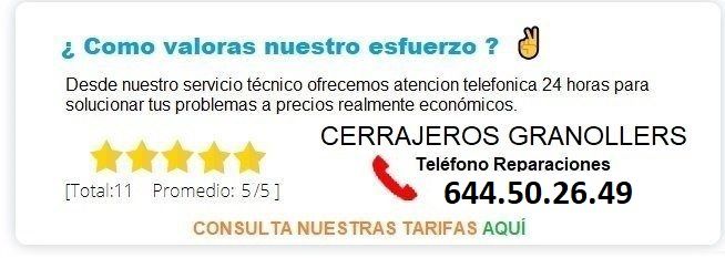 cerrajeros Granollers precios